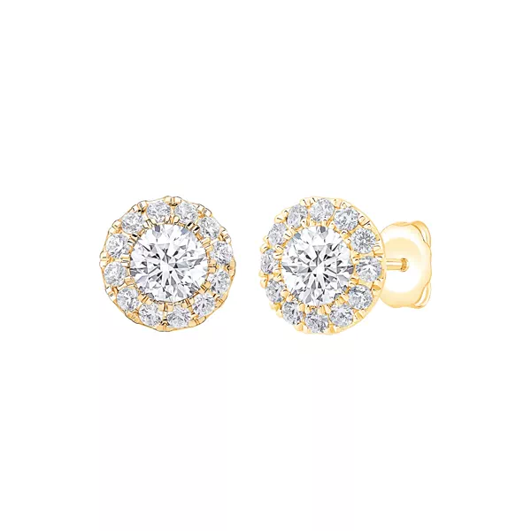 Round Lab Diamond Halo Studs (1 ct. tw.)